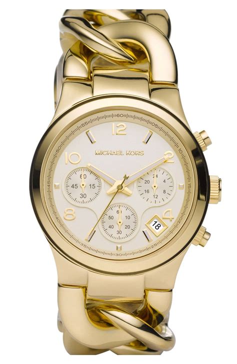 michael kors chain bracelet chronograph watch gold|michael kors watch outlet.